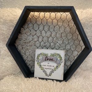Dark Grey Hexagon Wall shelf